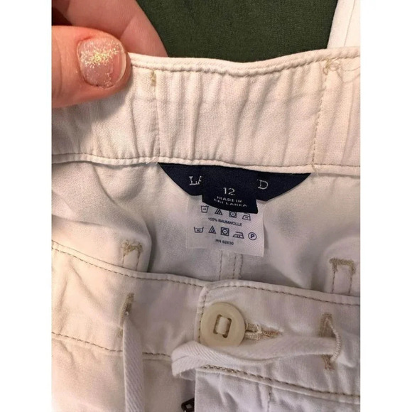 Womens white pants with draw strings size 12 #0804 - Picture 3 of 4